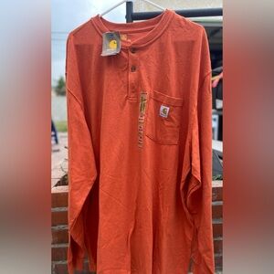 Carhartt Men’s Regular Original fit 2XL orange long sleeve shirt.